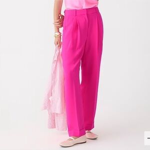 J. Crew Wide-leg essential pant in city crepe Neon Fuschia Pink  Vivid Begonia